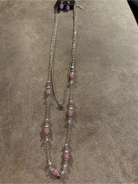 Delicate Mauve Bead Layered Necklace - Women Jewelry